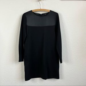 COS Black Long Sleeve Mini Dress Pleated Sleeve